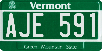 VT license plate AJE591