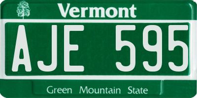 VT license plate AJE595