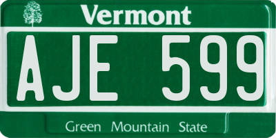 VT license plate AJE599