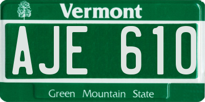 VT license plate AJE610