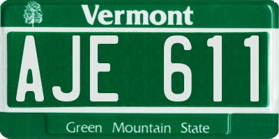 VT license plate AJE611