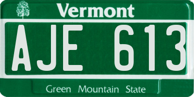 VT license plate AJE613