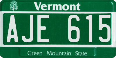 VT license plate AJE615