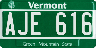 VT license plate AJE616