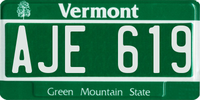 VT license plate AJE619