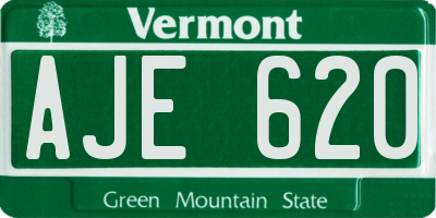 VT license plate AJE620