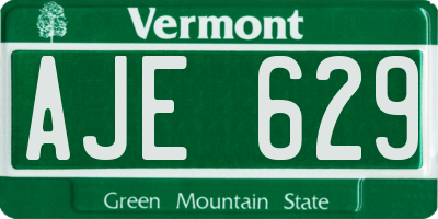 VT license plate AJE629