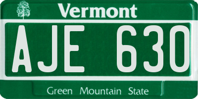 VT license plate AJE630