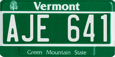 VT license plate AJE641