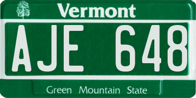 VT license plate AJE648