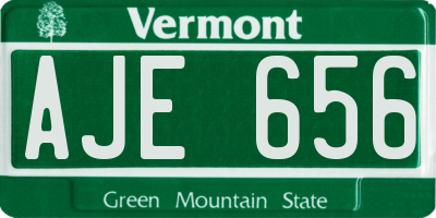VT license plate AJE656