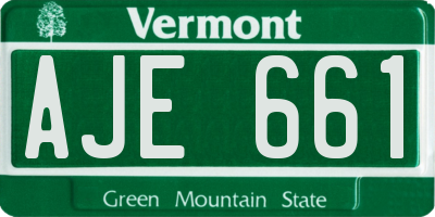 VT license plate AJE661