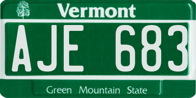 VT license plate AJE683