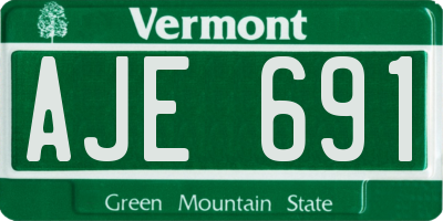 VT license plate AJE691