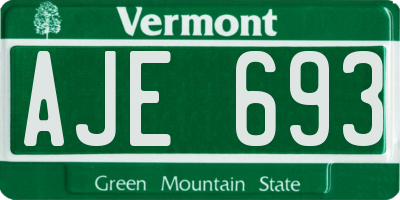 VT license plate AJE693