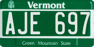 VT license plate AJE697