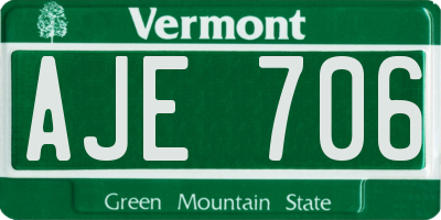 VT license plate AJE706