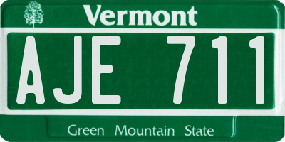 VT license plate AJE711