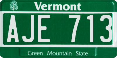 VT license plate AJE713