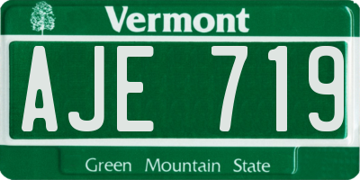 VT license plate AJE719