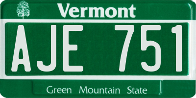 VT license plate AJE751