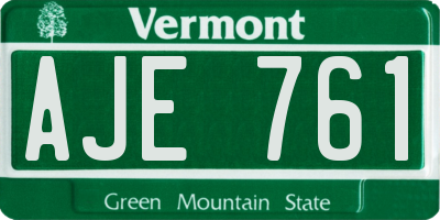 VT license plate AJE761