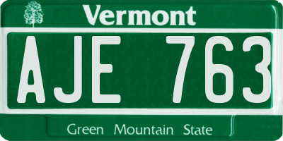 VT license plate AJE763
