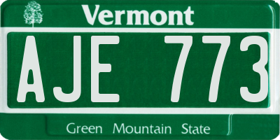 VT license plate AJE773