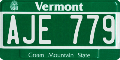 VT license plate AJE779