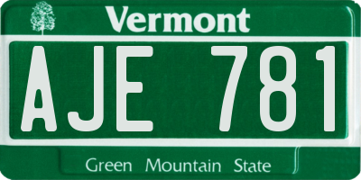 VT license plate AJE781