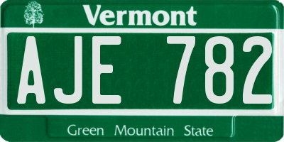 VT license plate AJE782