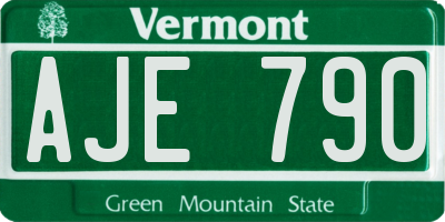 VT license plate AJE790