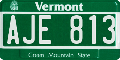 VT license plate AJE813