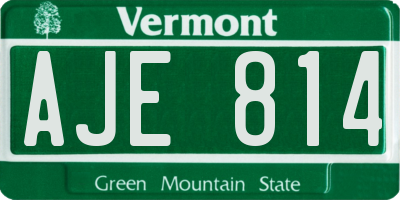 VT license plate AJE814