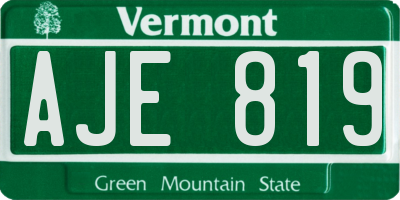 VT license plate AJE819