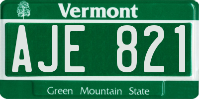 VT license plate AJE821