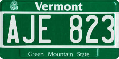VT license plate AJE823