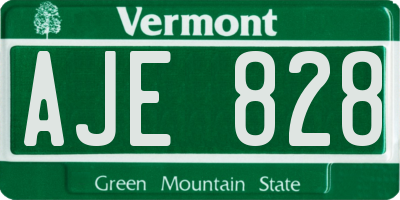 VT license plate AJE828