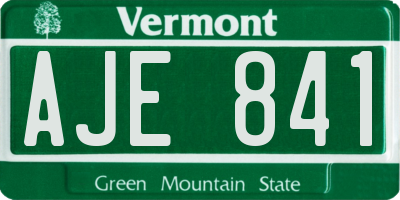 VT license plate AJE841