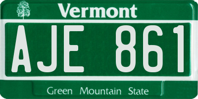 VT license plate AJE861