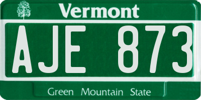 VT license plate AJE873