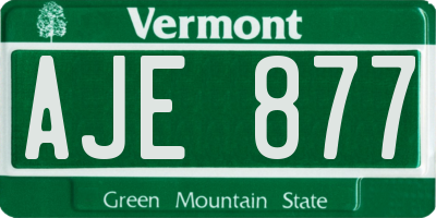 VT license plate AJE877