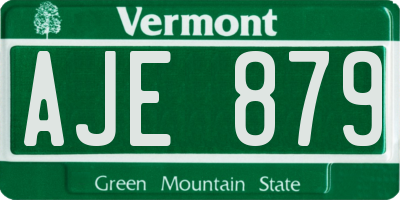 VT license plate AJE879