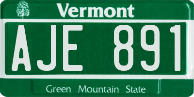 VT license plate AJE891