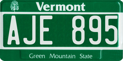 VT license plate AJE895
