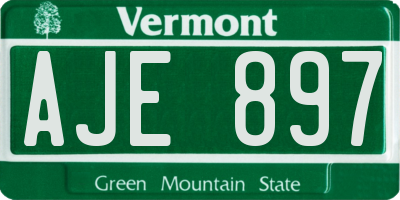 VT license plate AJE897