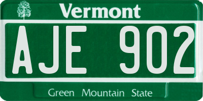 VT license plate AJE902