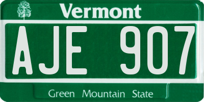 VT license plate AJE907