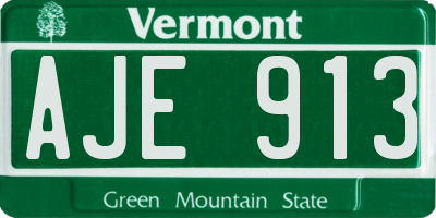 VT license plate AJE913