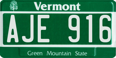 VT license plate AJE916